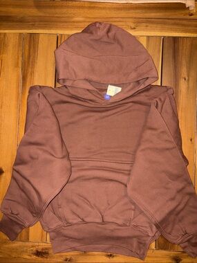 Men's YZY x Gap Brown Hooded Crewneck Sweatshirt